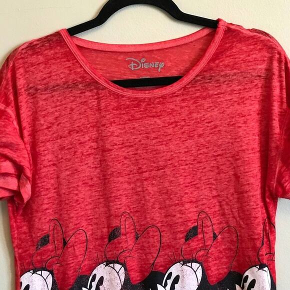 Disney S Minnie Mouse top lightweight red white casual sheer - Picture 2 of 6